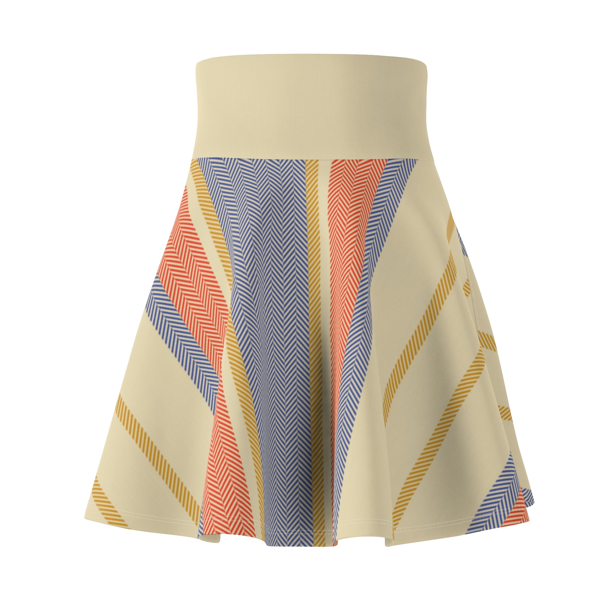 Women's Skater Skirt | Pastel Boho A-Line Striped Skirt