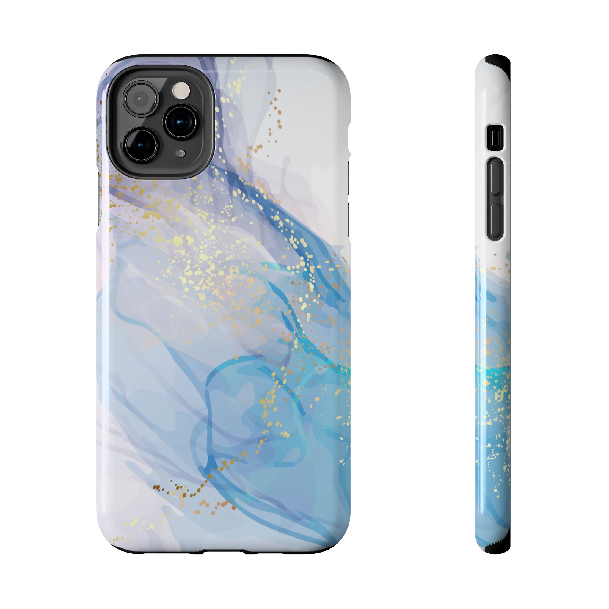 Phone Case | Gold Fleck Blue Marble Tough Protective Phone Cover