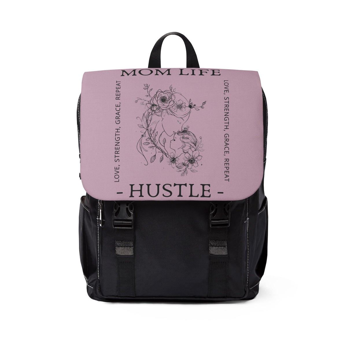 Mauve Floral Mom Life Hustle Backpack