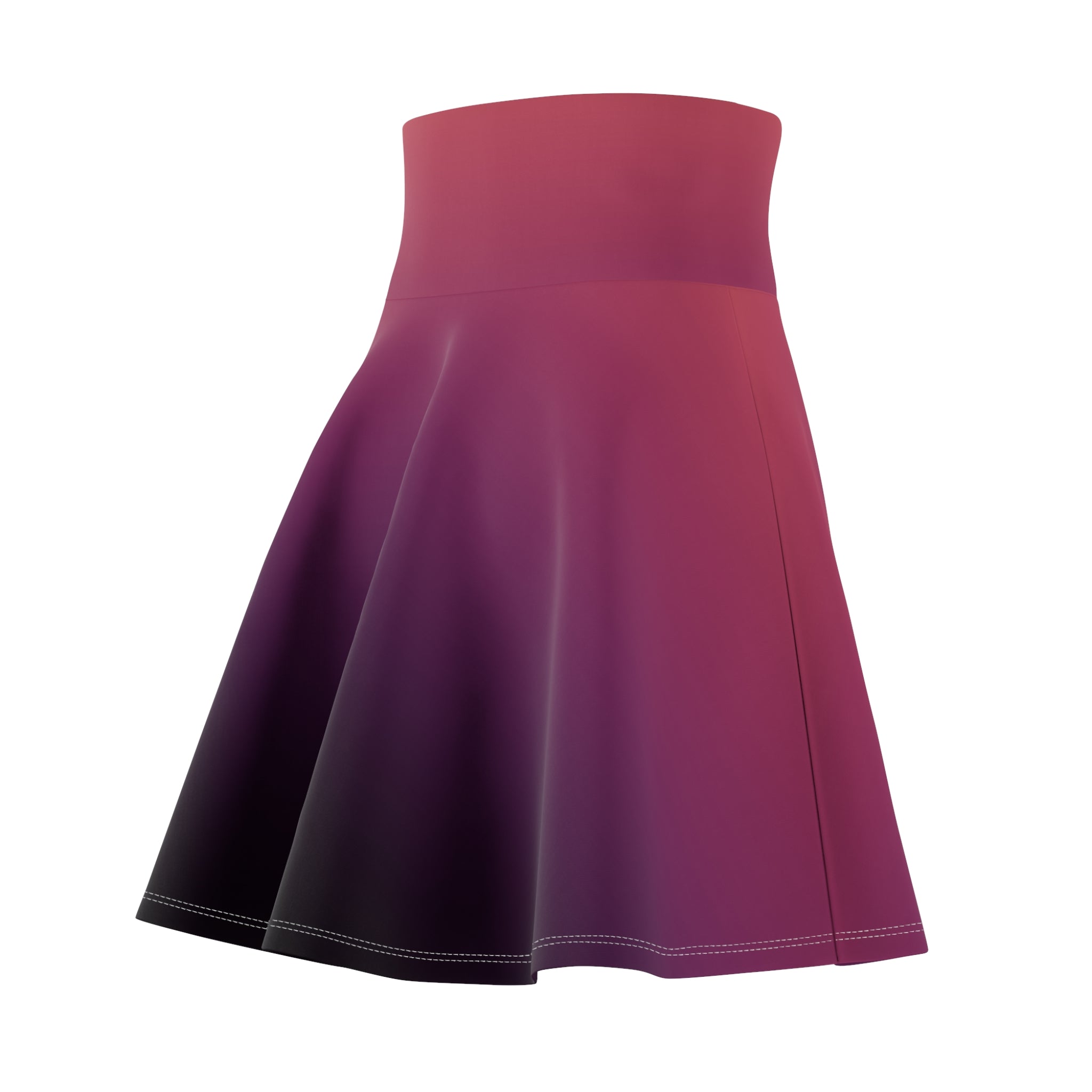 Women's Skater Skirt | Ombre Pink to Deep Plum Flared A-line Fashion