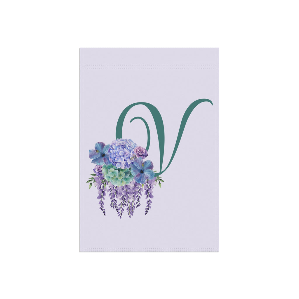 Home & Garden Banner | 'V' Monogram Lavender Petals Flag