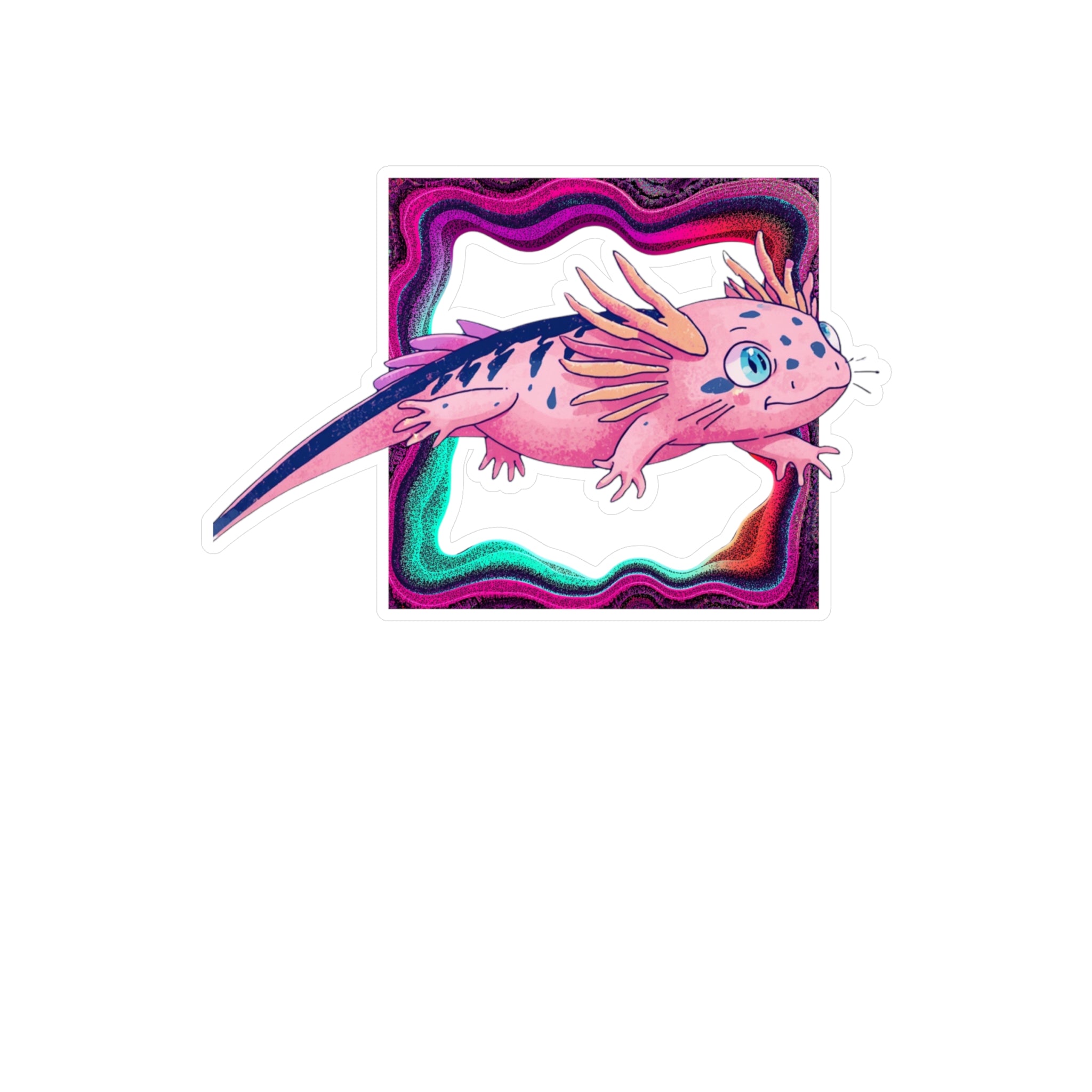 Vinyl Decal | Cute Pink Axolotl Kiss-Cut Sticker