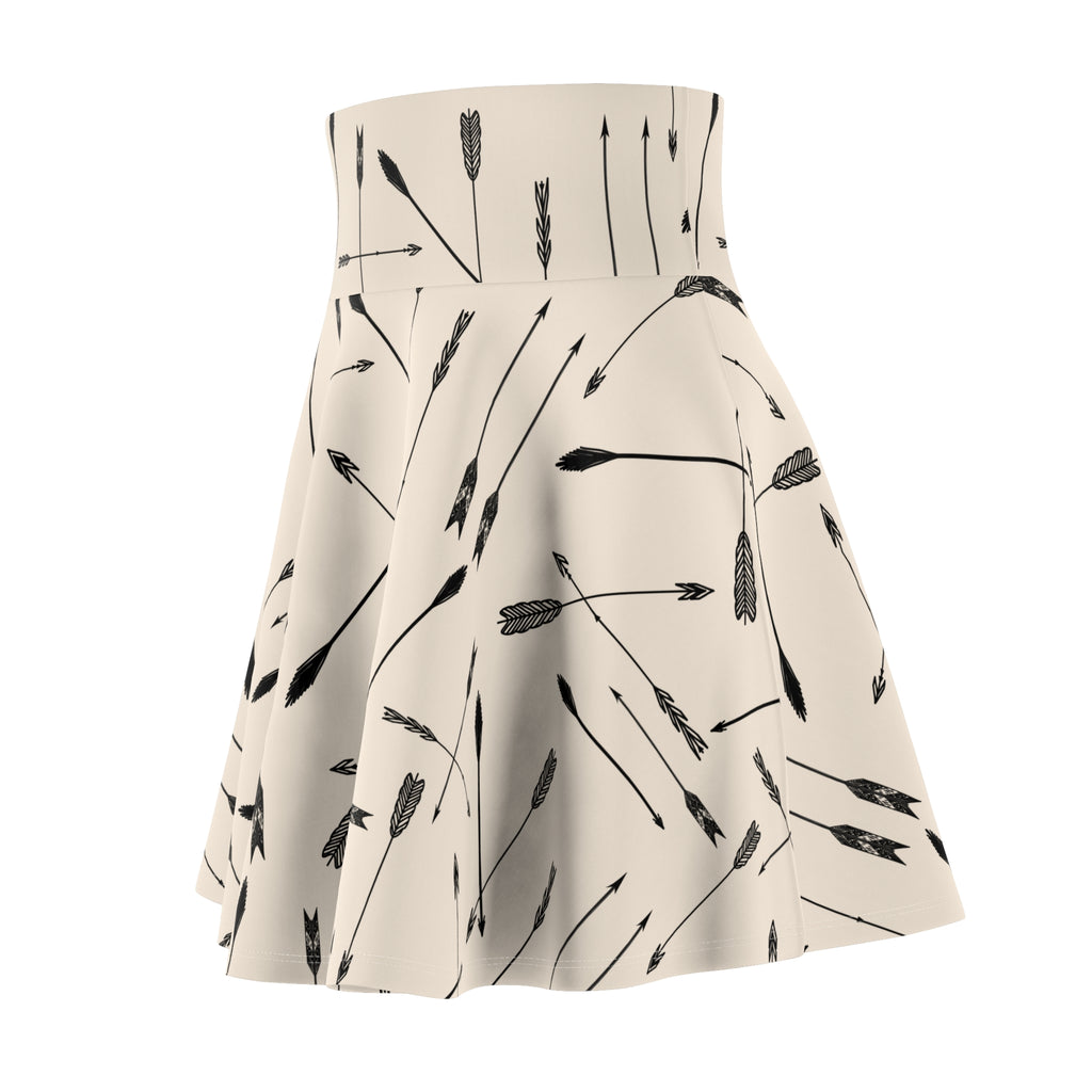 Women's Skater Skirt | Boho Neutral Midi for Casual & Festival Wear