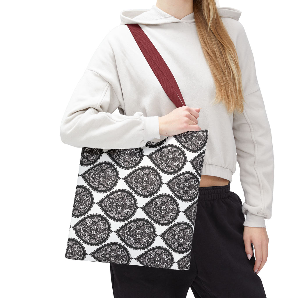 Tote Bag | Black & White Paisley Pattern