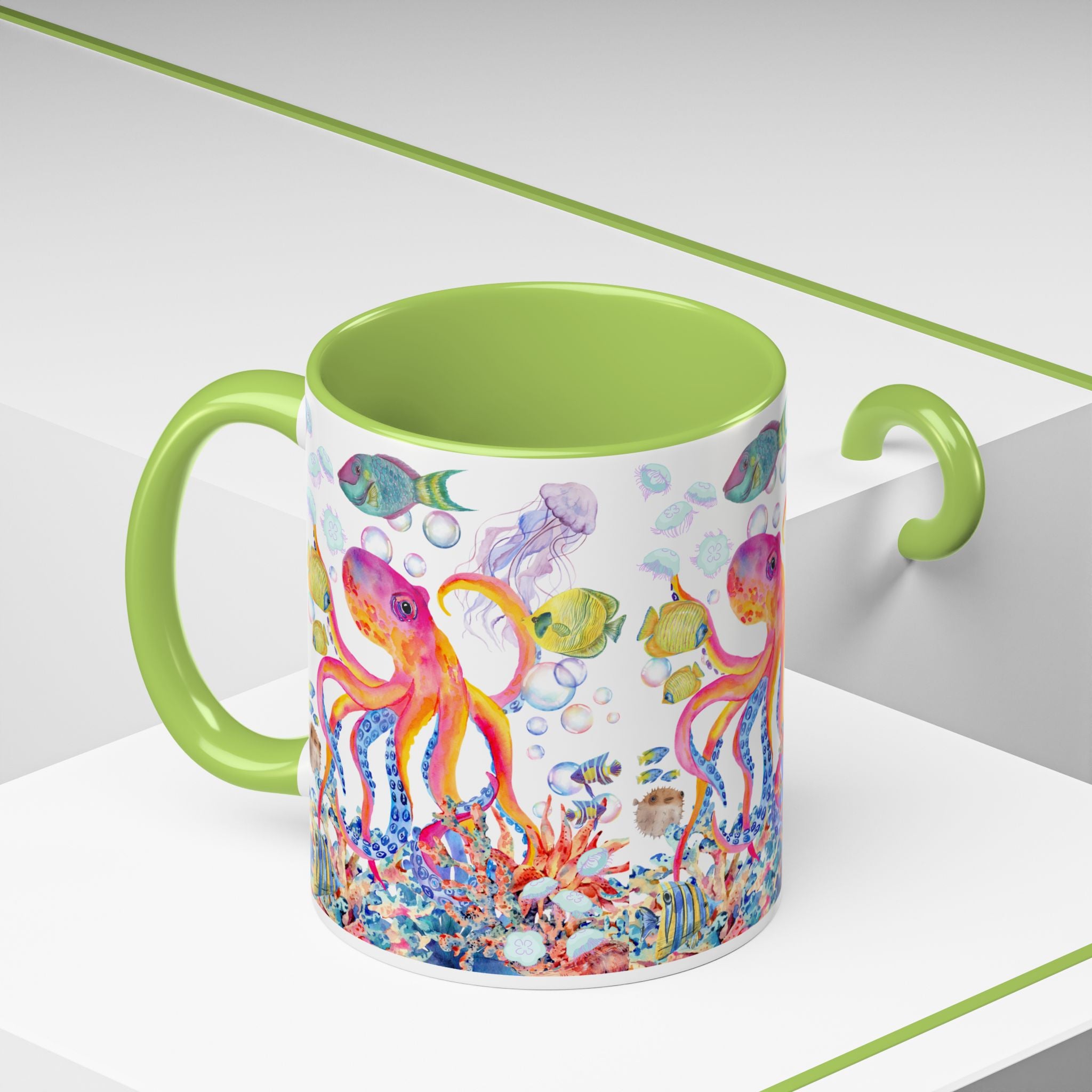 Coffee Mug | Colorful Octopus Accent Mug 11/15oz