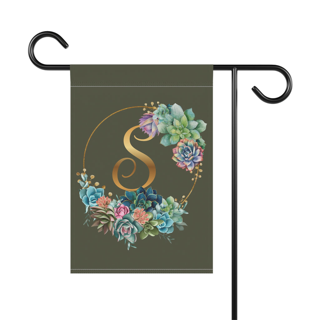 Home & Garden Banner | 'S' Monogram Succulents Flag