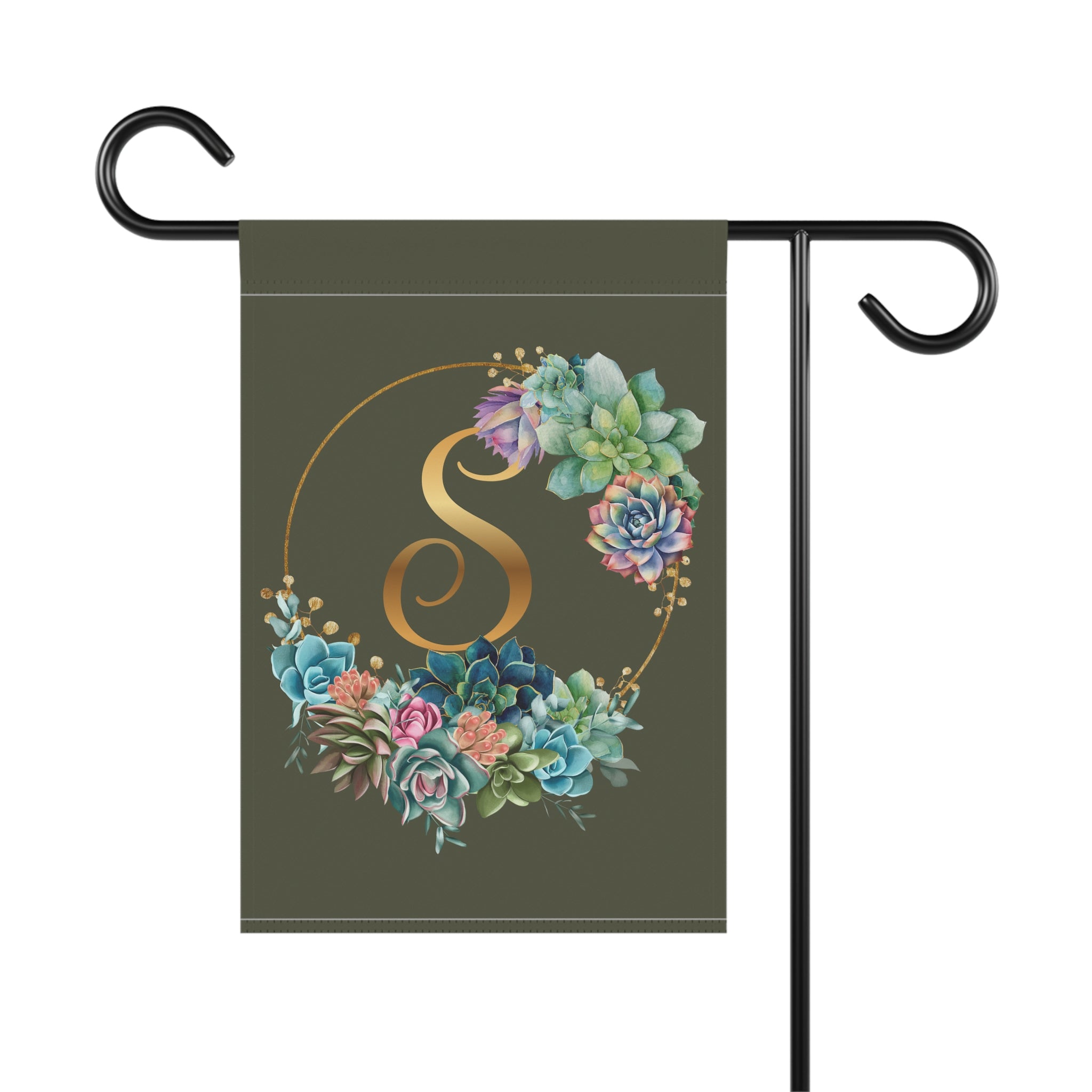 Home & Garden Banner | 'S' Monogram Succulents Flag