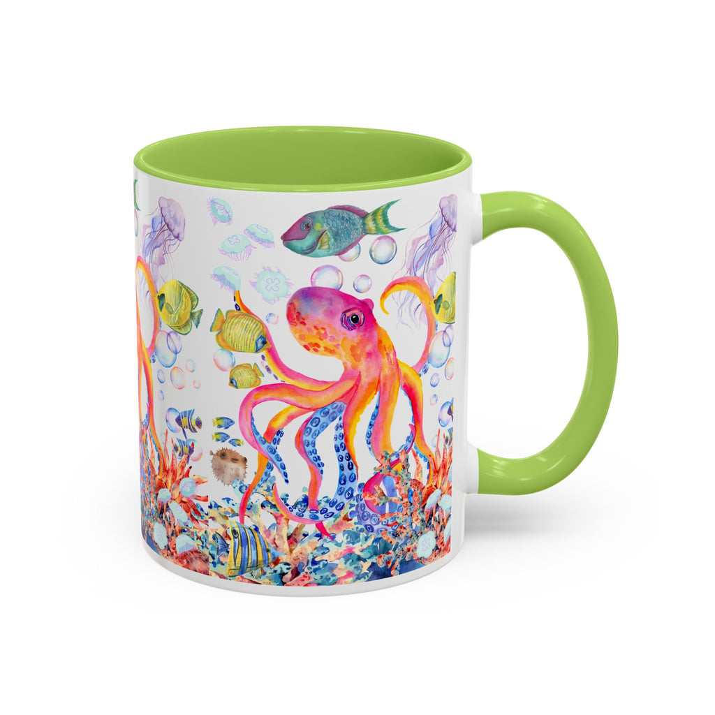 Coffee Mug | Colorful Octopus Accent Mug 11/15oz