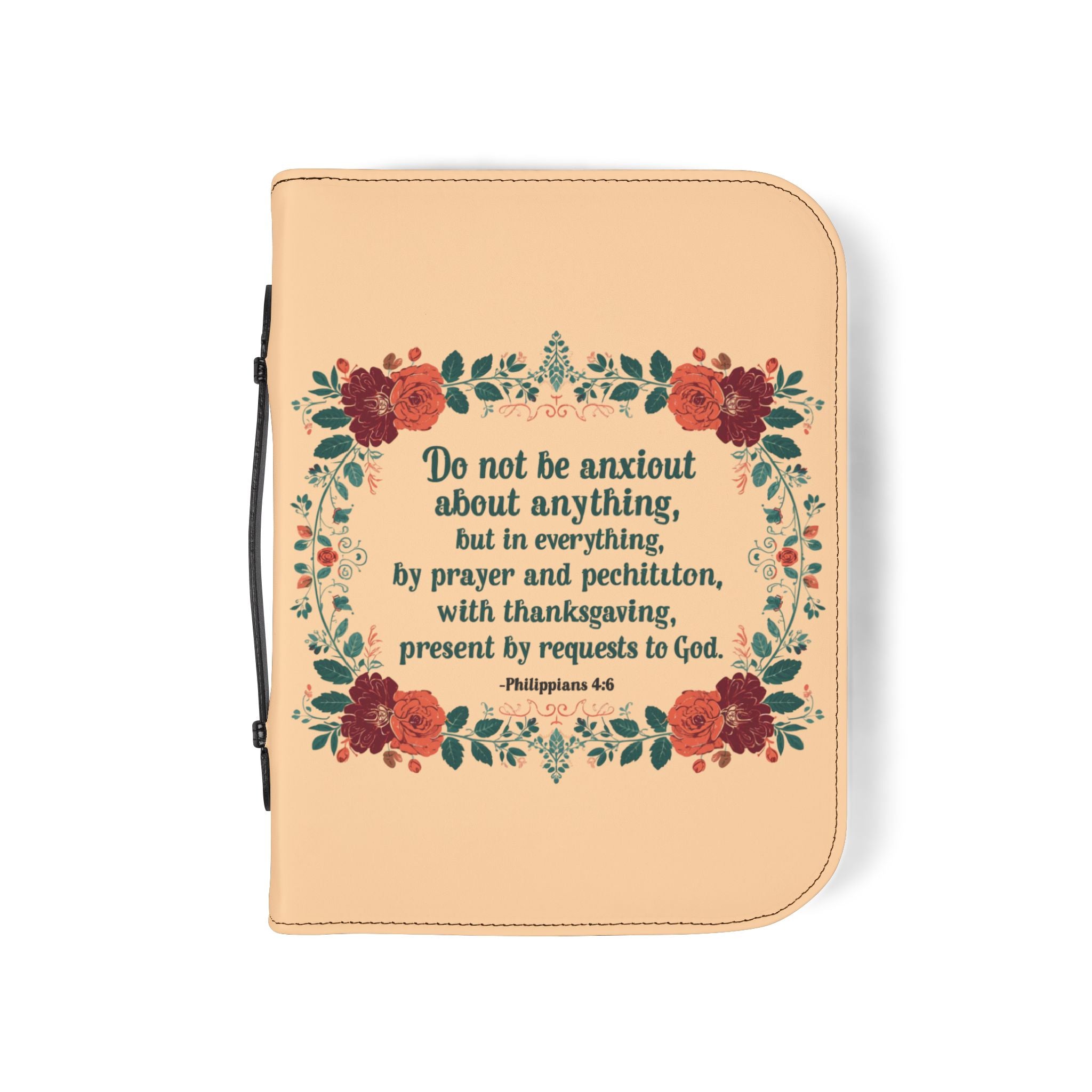 Bible Cover | Vintage Floral Philippians 4:6 Scripture
