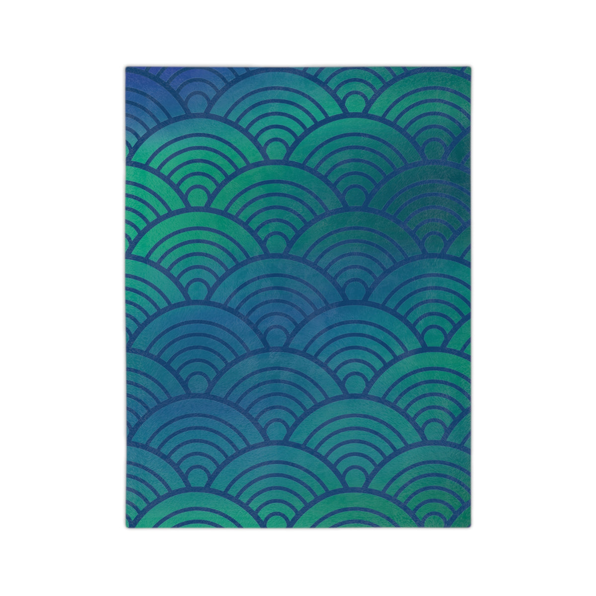 Green-to-Blue with Waves Microfiber Throw