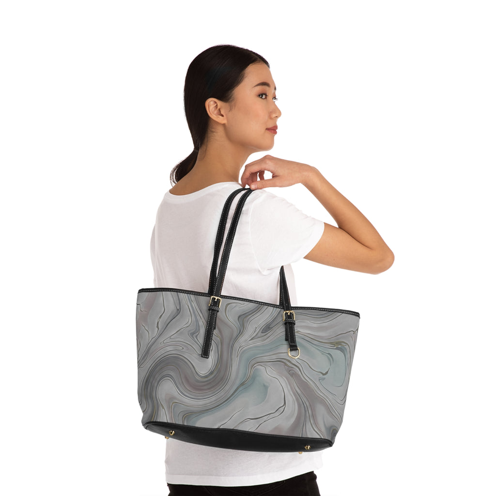 Handbag | Elegant Grey Marble Swirl Shoulder Bag for Everyday & Work