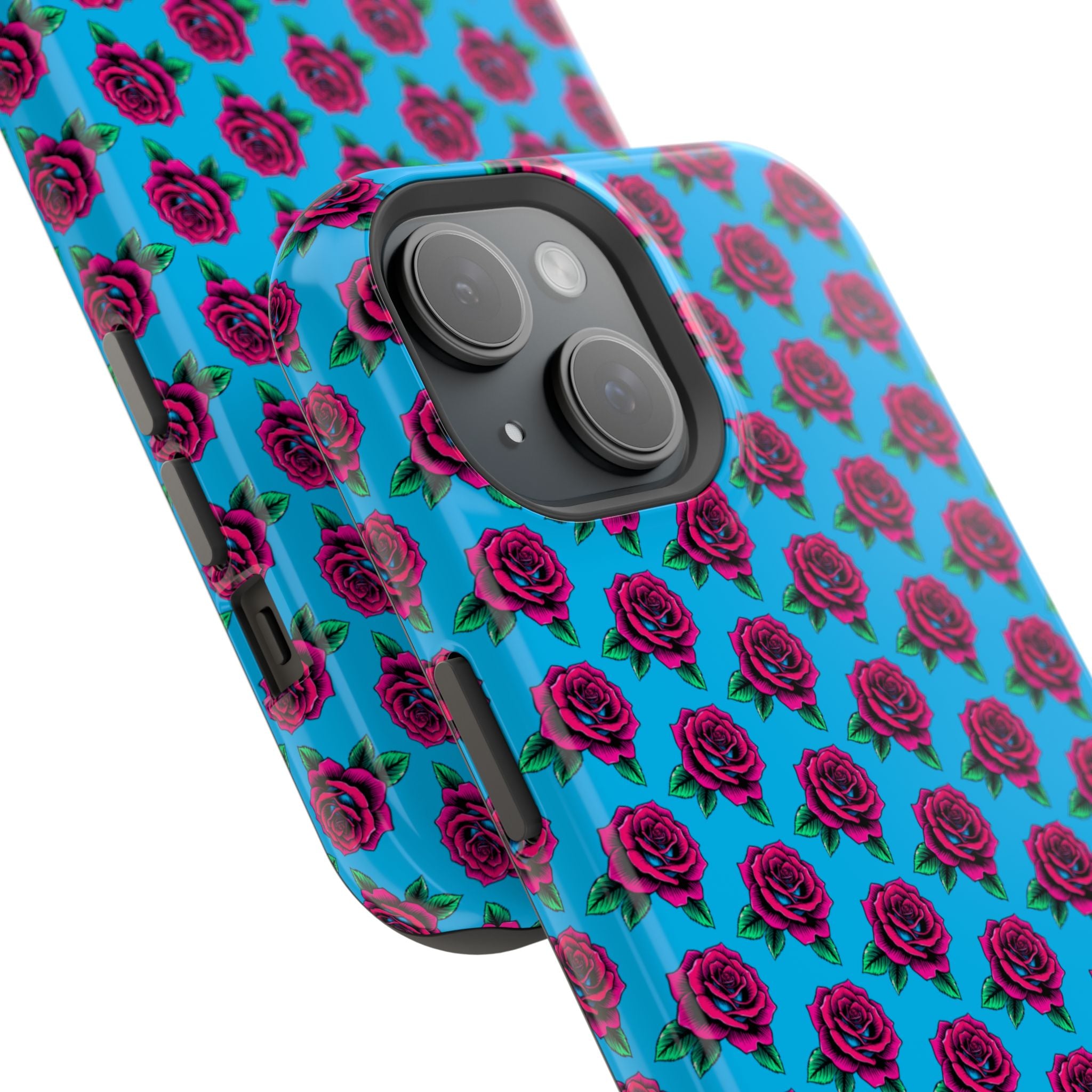 Phone Cases | Bright Rose Pattern Magnetic Impact-Resistant Case