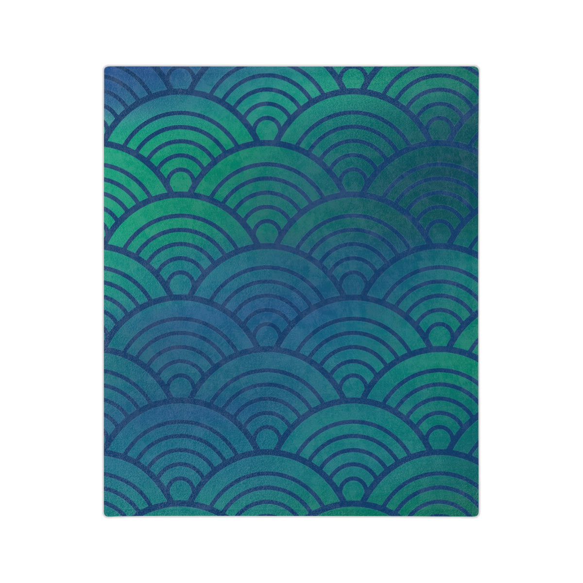 Green-to-Blue with Waves Microfiber Throw
