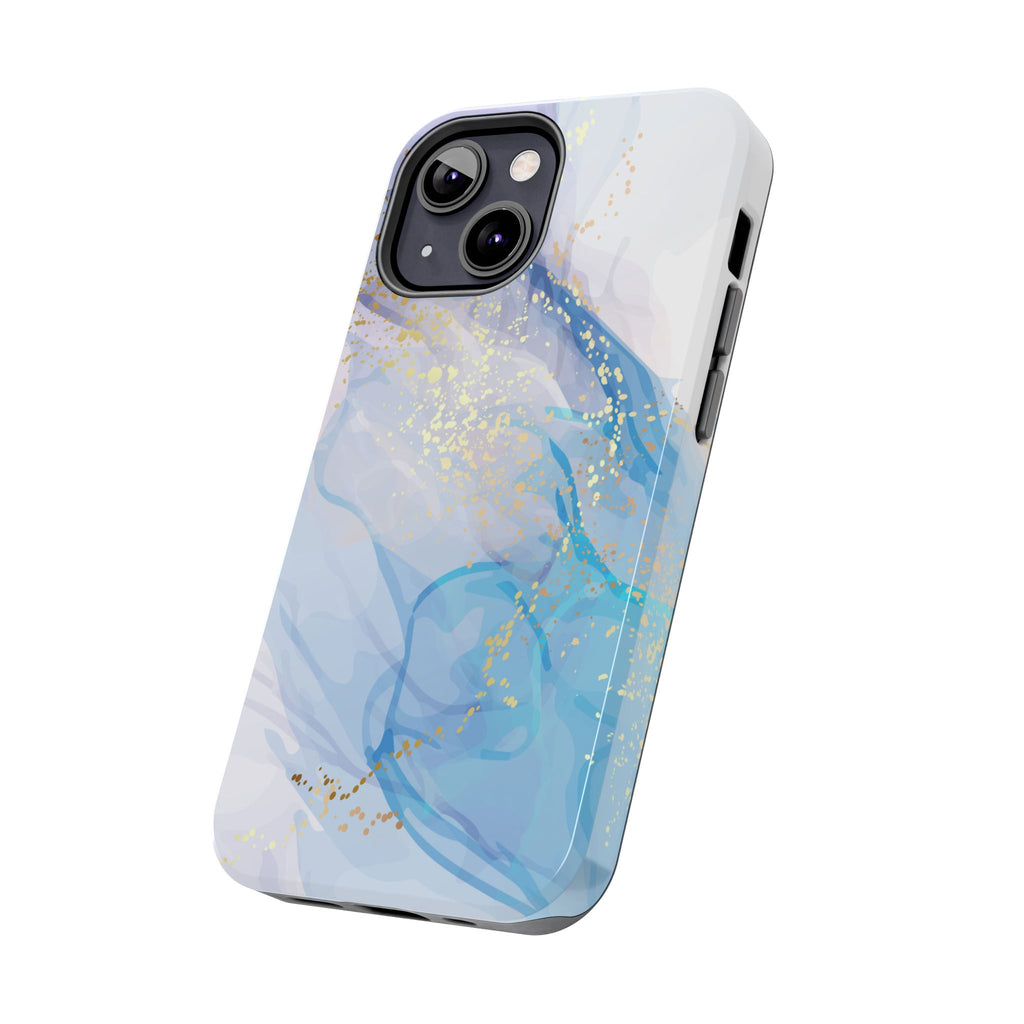 Phone Case | Gold Fleck Blue Marble Tough Protective Phone Cover