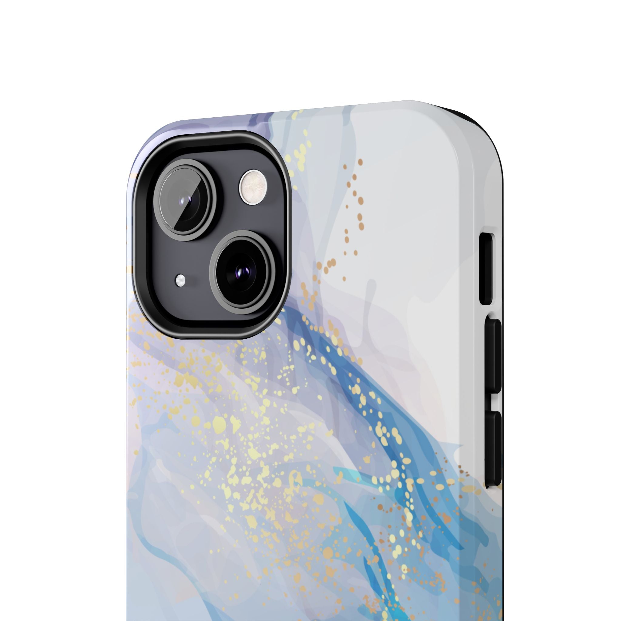 Phone Case | Gold Fleck Blue Marble Tough Protective Phone Cover