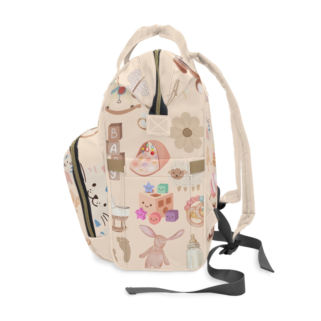 Diaper Backpack | Cute Pastel Nursery Print Multifunctional Diaper Bag
