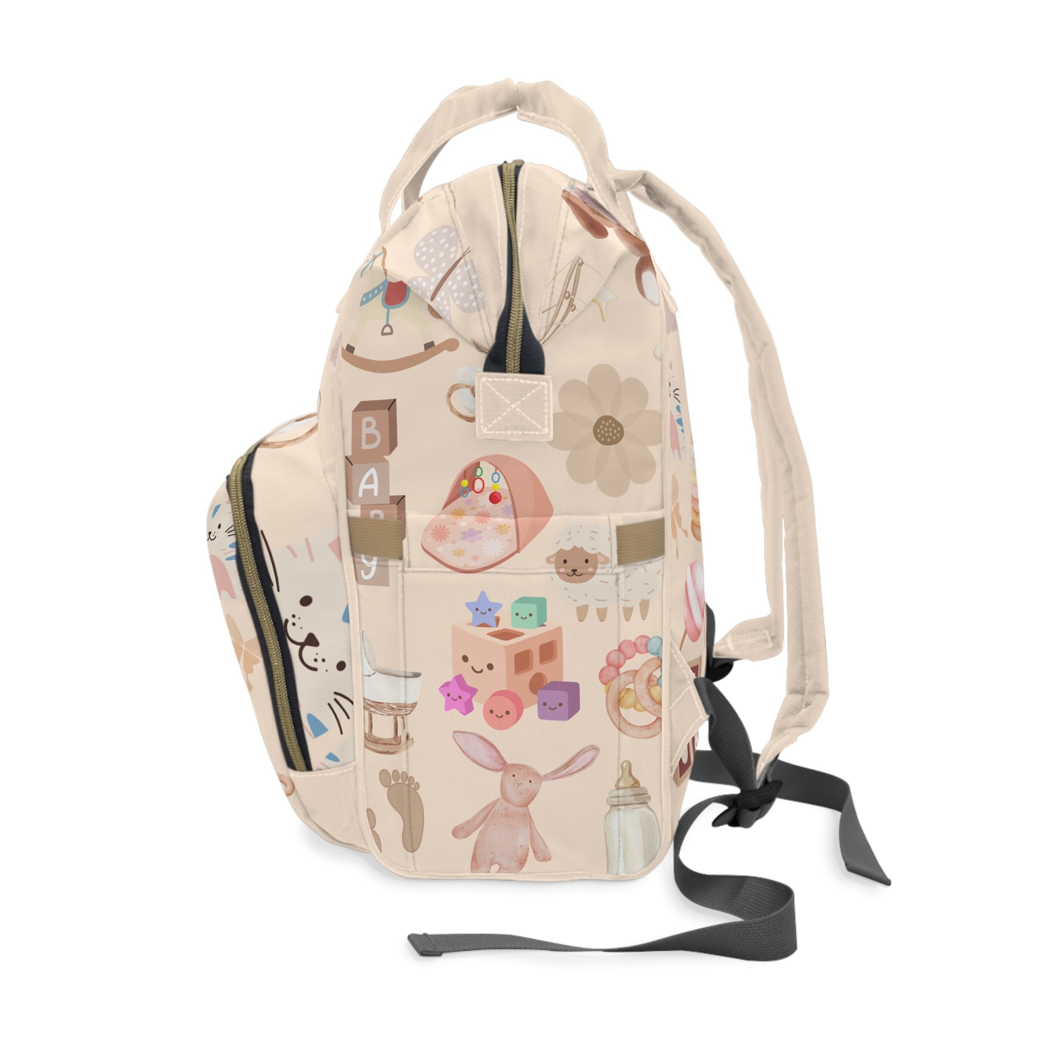 Diaper Backpack | Cute Pastel Nursery Print Multifunctional Diaper Bag