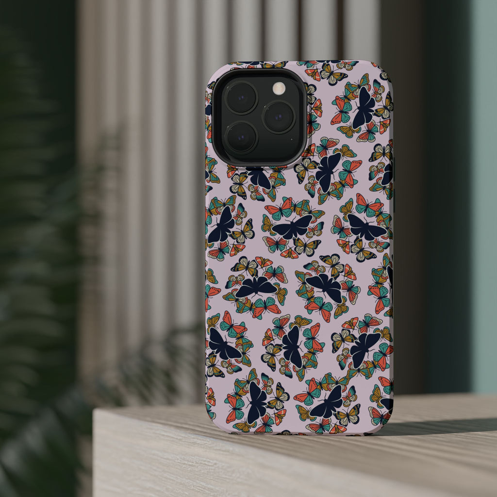 Phone Cases | Pastel Butterflies and Moths Pattern Magnetic Impact-Resistant Case