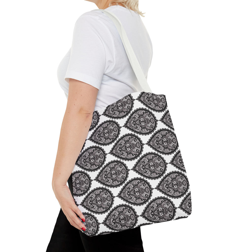 Tote Bag | Black & White Paisley Pattern