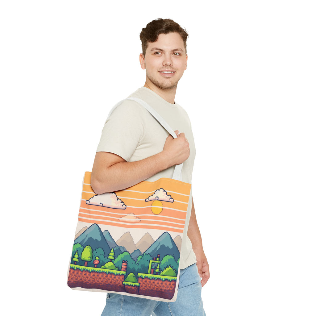 Tote Bag | Pixel Sunset Mountain Gamer Tote