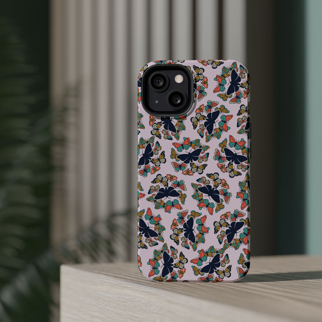 Phone Cases | Pastel Butterflies and Moths Pattern Magnetic Impact-Resistant Case