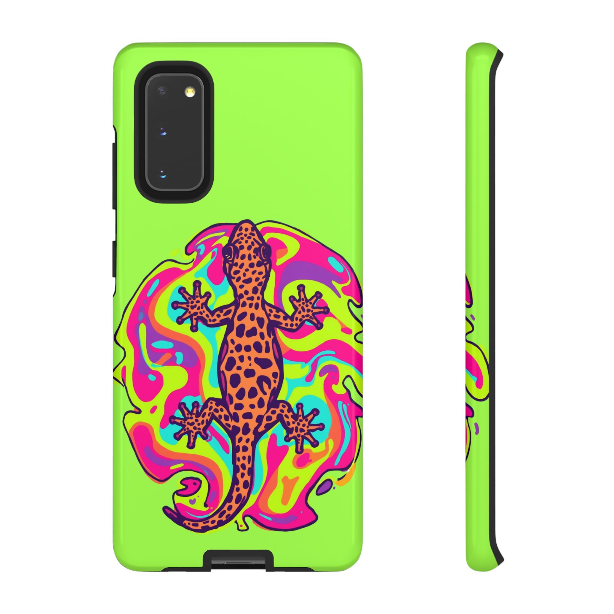 Phone Cases | Neon Leopard Gecko Swirl Phone Case