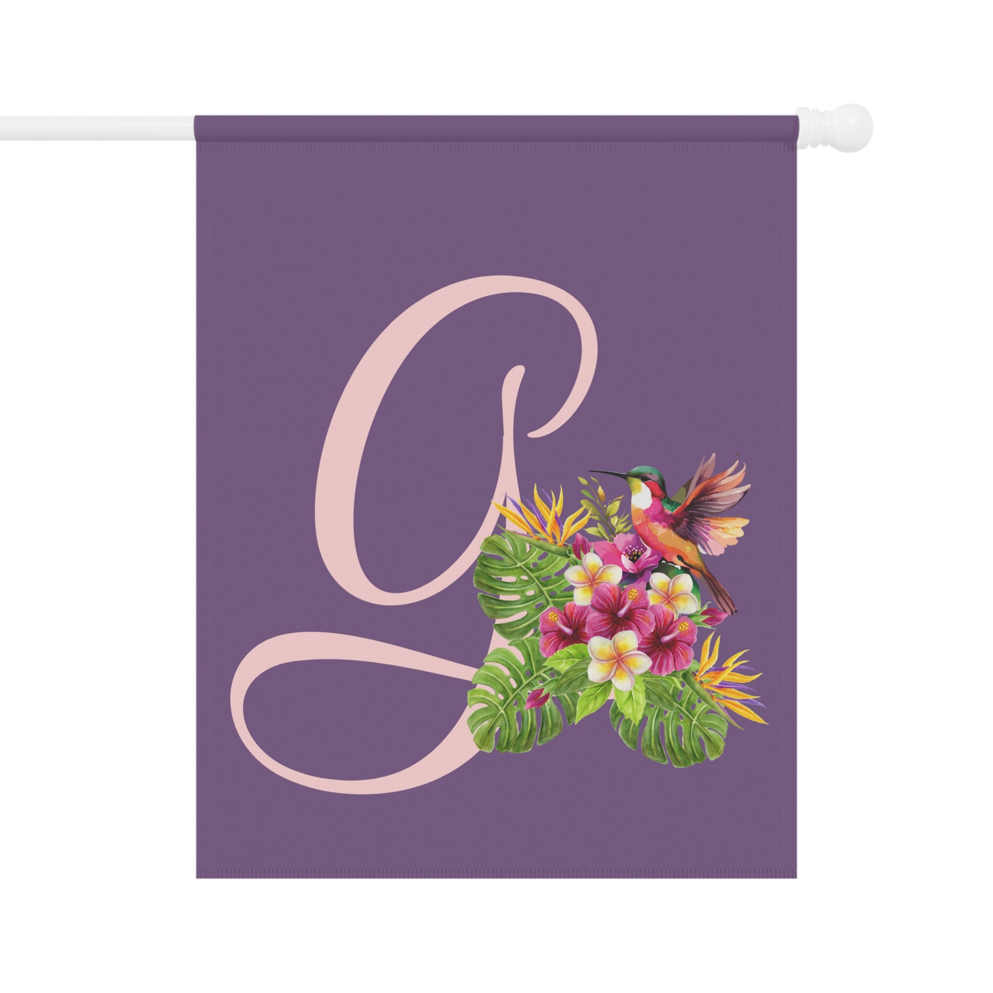 Home & Garden Banner | 'G' Monogram Tropical Flowers Flag