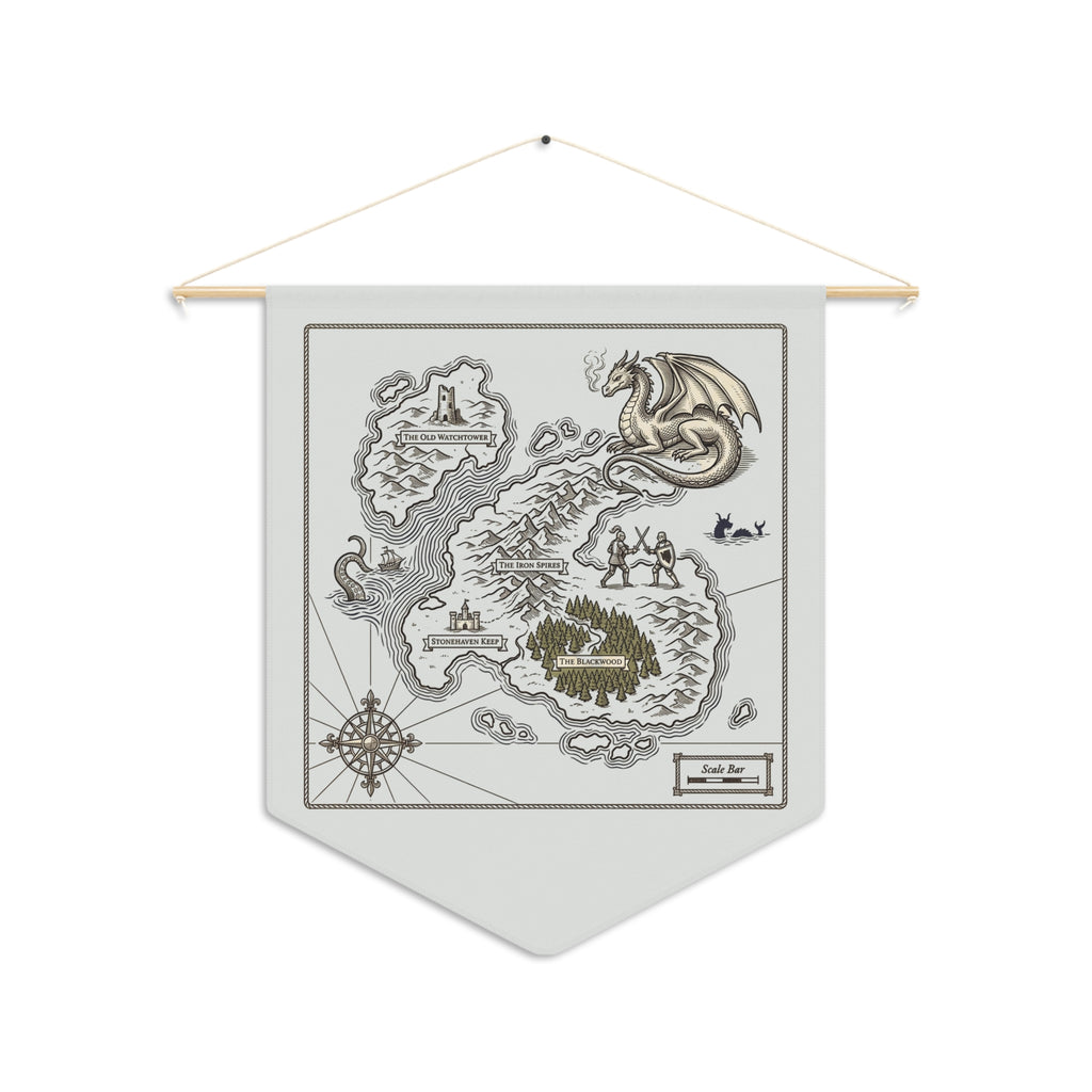 Pennant Banner | Fantasy Map — Dragon Island Wall Art