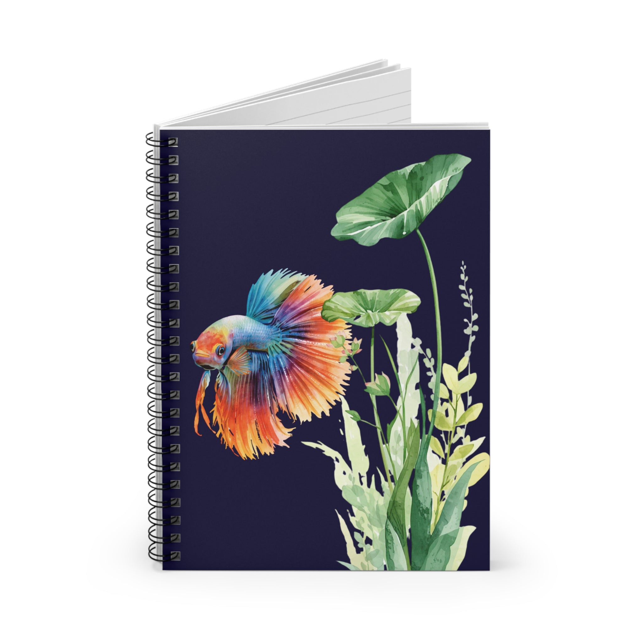 Journal | Watercolor Betta Fish Spiral Notebook