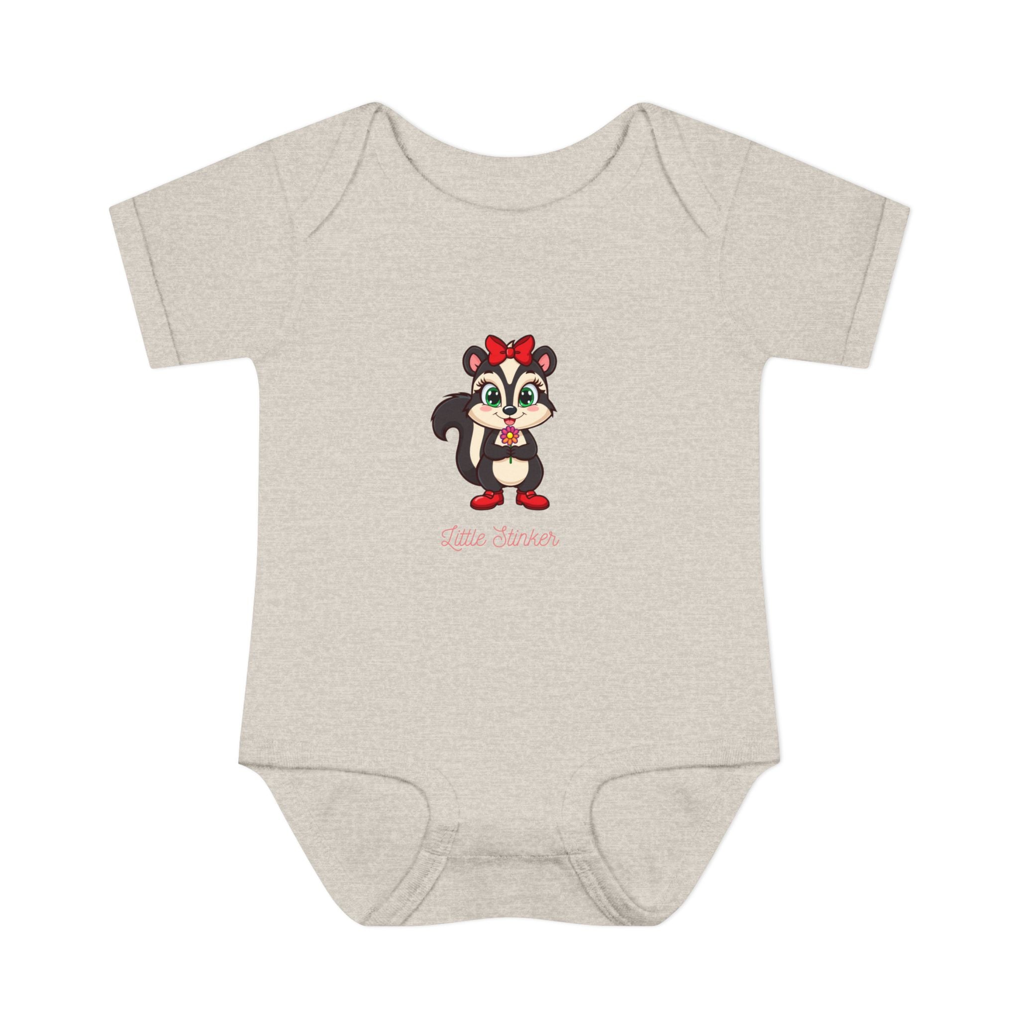 Baby Bodysuit | Cute Skunk Cartoon 'Little Stinker' Graphic Infant Onesie