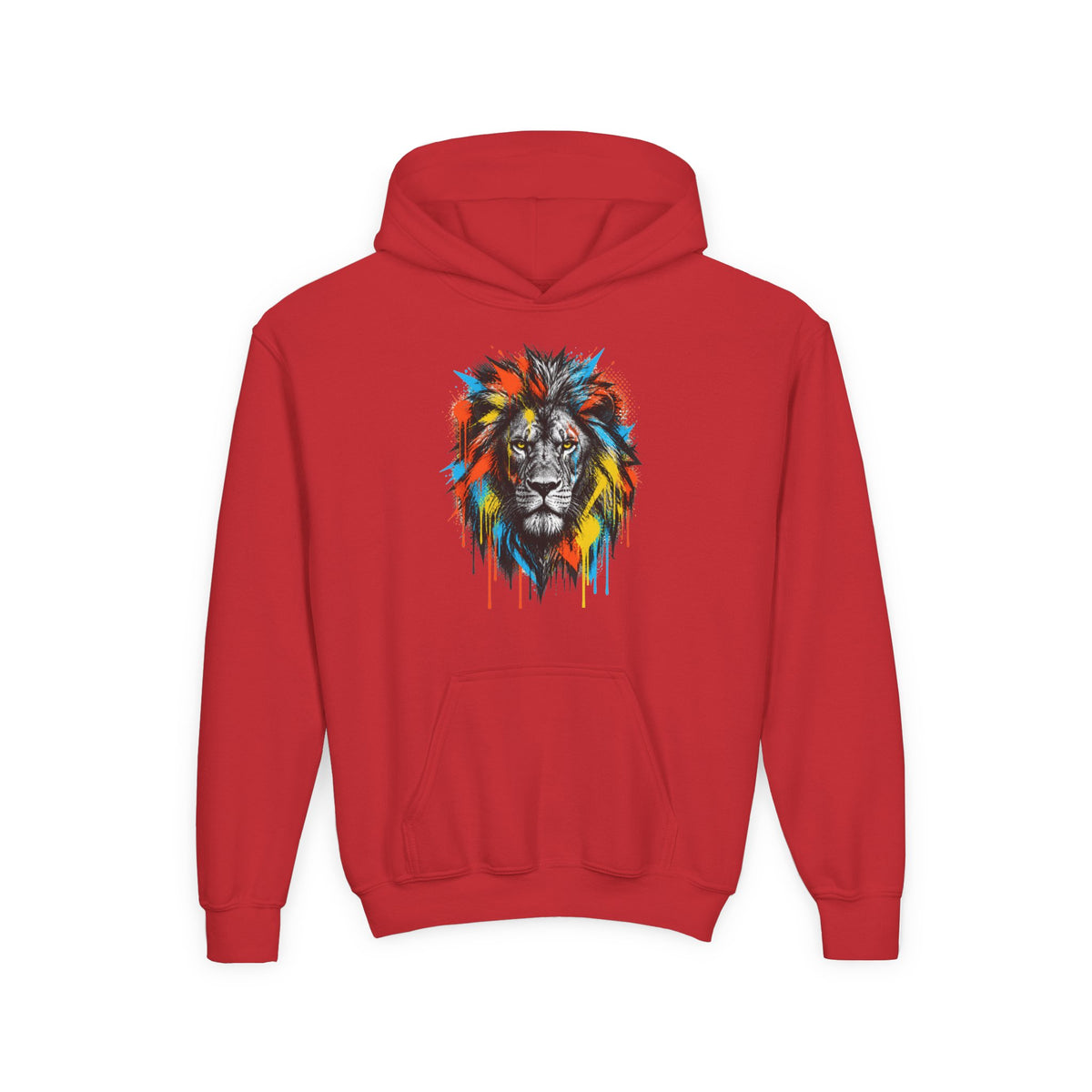 Lion Spirit Paint Drips Youth Hoodie