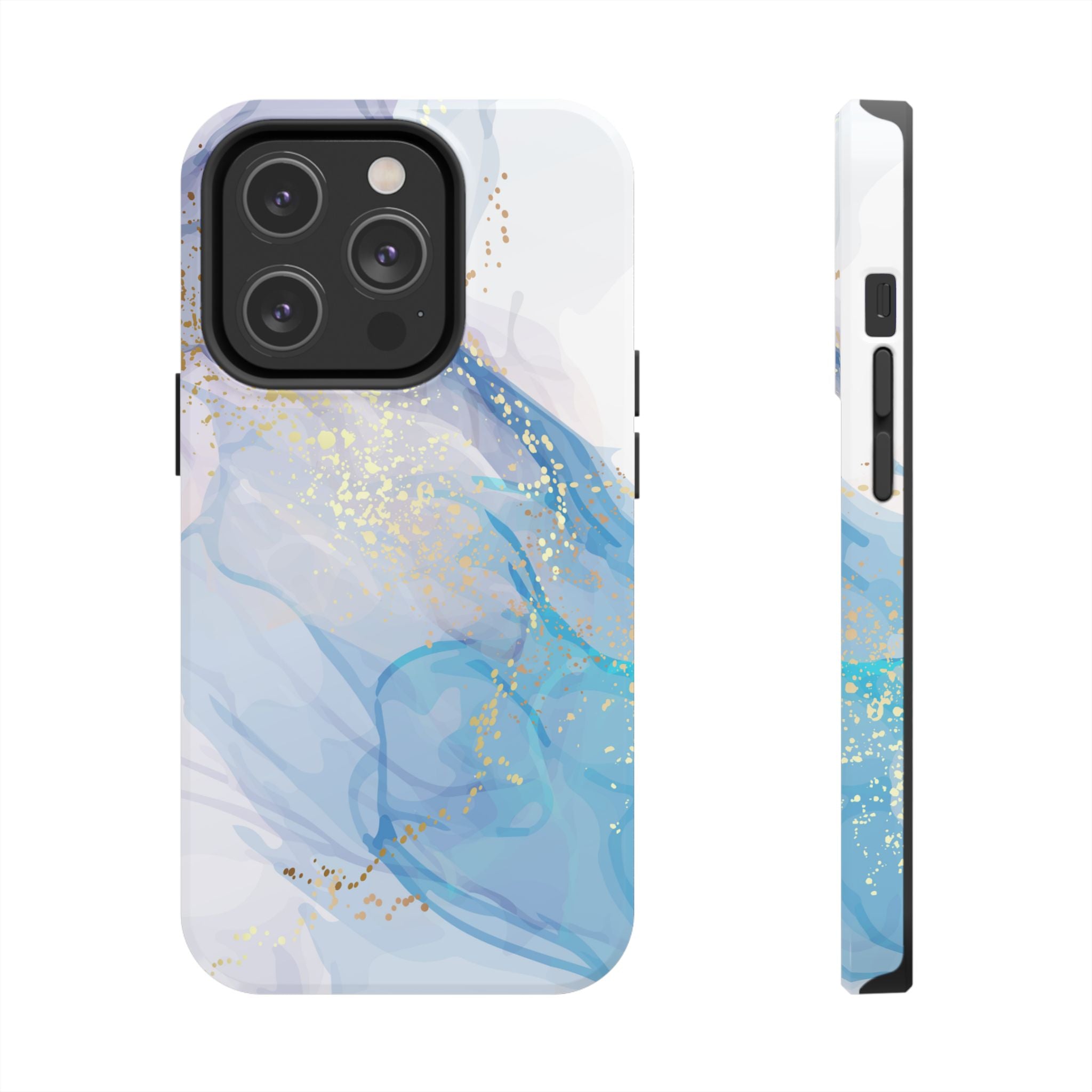 Phone Case | Gold Fleck Blue Marble Tough Protective Phone Cover
