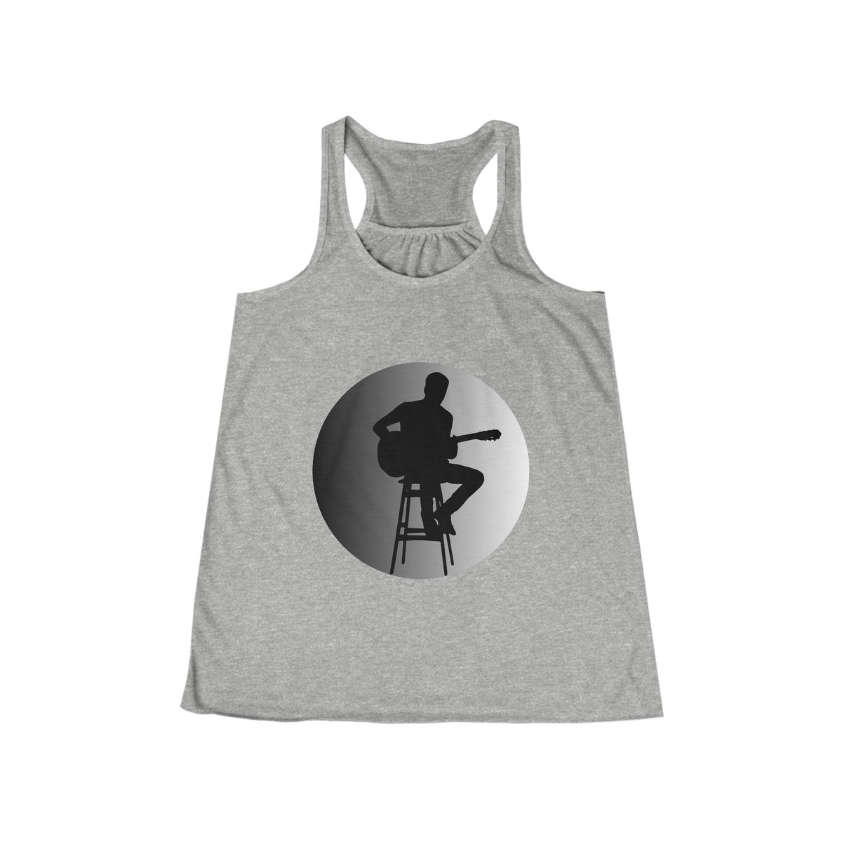 Music Lover Guitarist Silhouette Flowy Racerback Tank Top