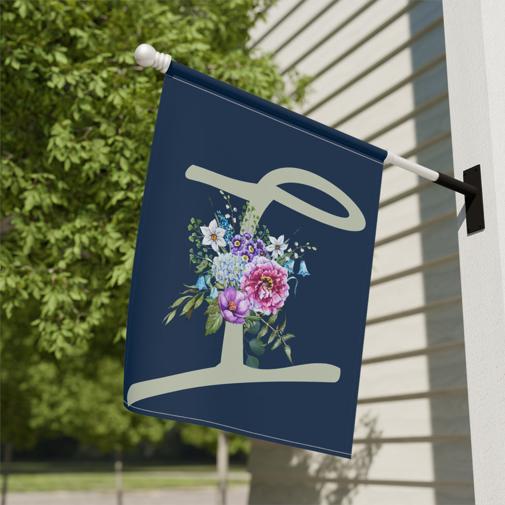 Home & Garden Banner | 'I' Monogram Delicate Bouquet Flag