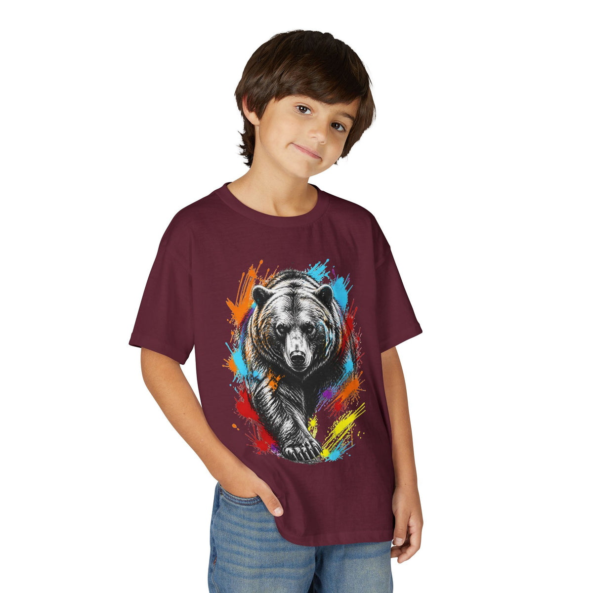 Color Splash Kodiak Bear T-Shirt for Children