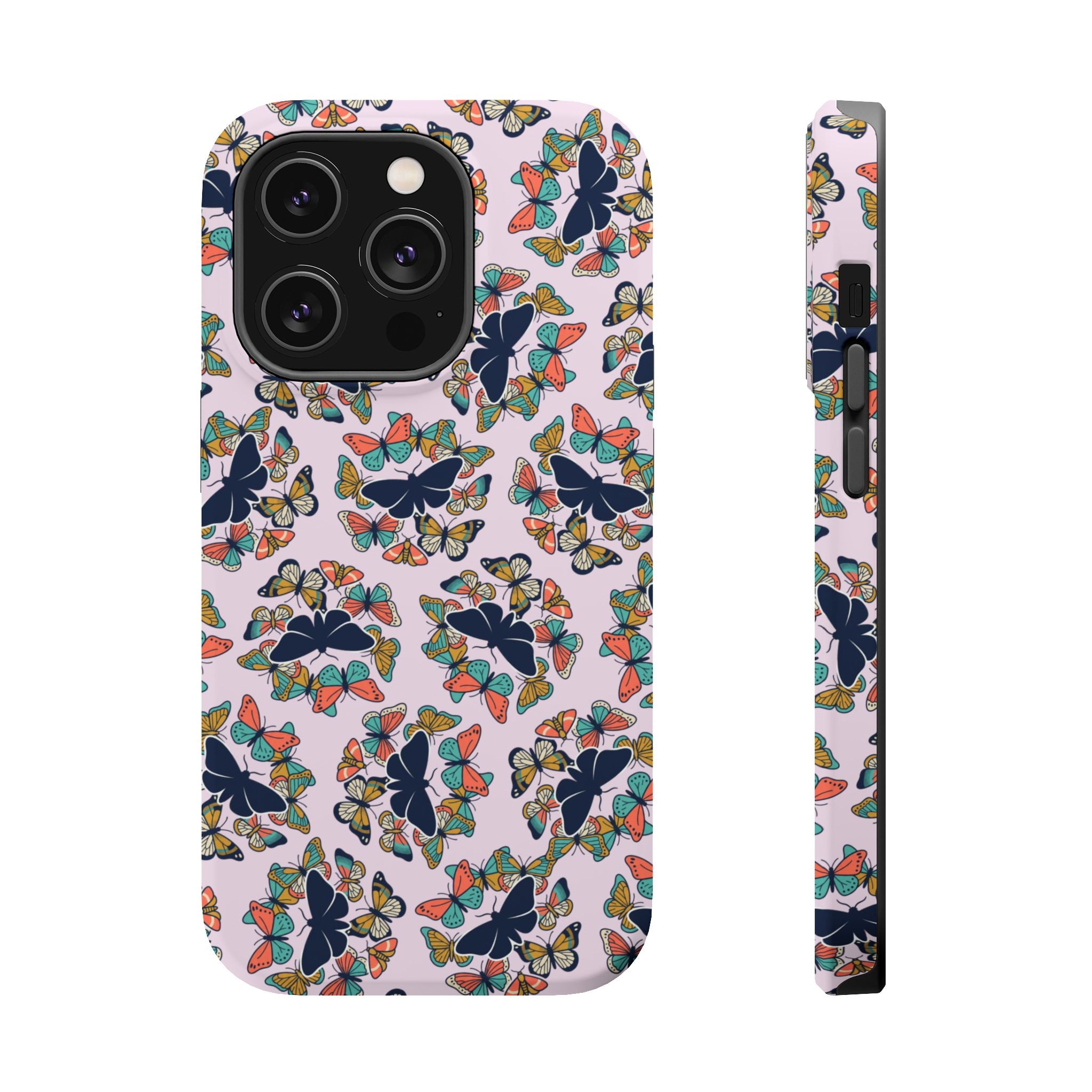 Phone Cases | Pastel Butterflies and Moths Pattern Magnetic Impact-Resistant Case