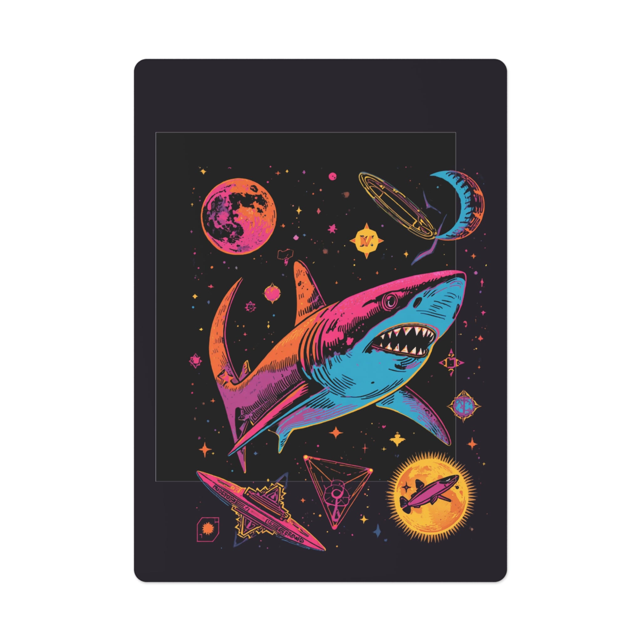 Playing Cards | Customizable Colorful Psychedelic Sharks in Space Card Deck