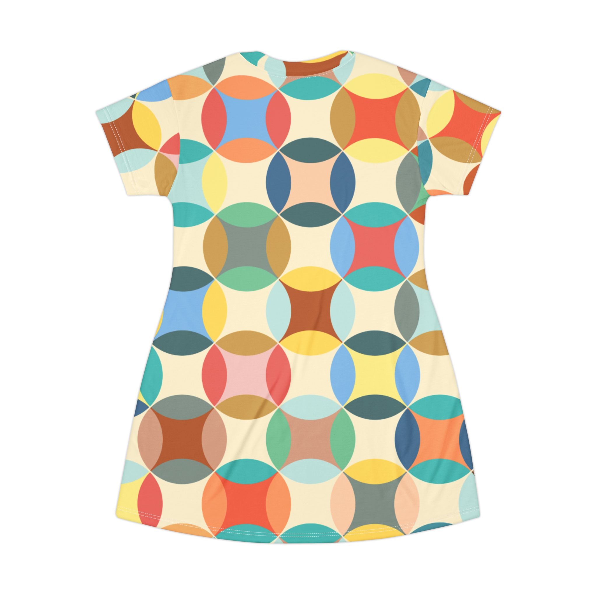 T‑Shirt Dress | Colorful Retro Circle Casual Dress