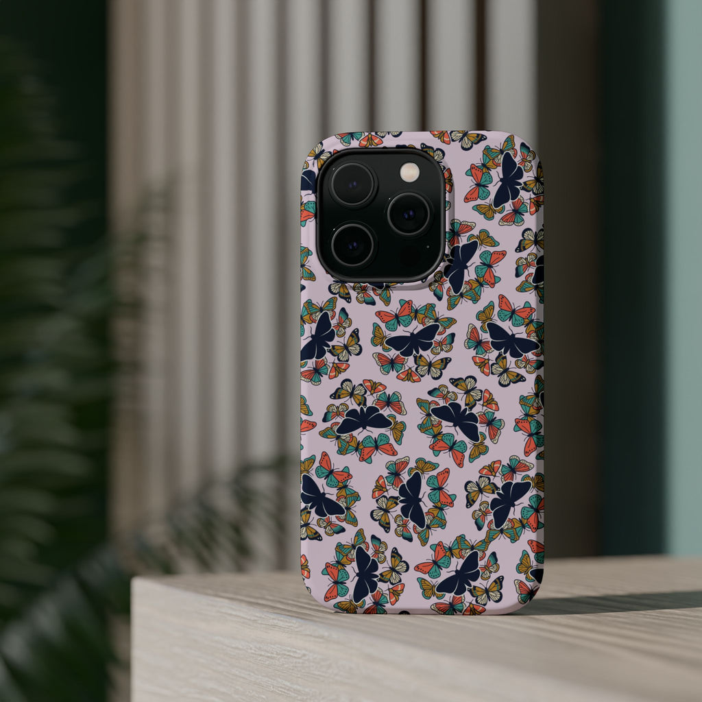 Phone Cases | Pastel Butterflies and Moths Pattern Magnetic Impact-Resistant Case