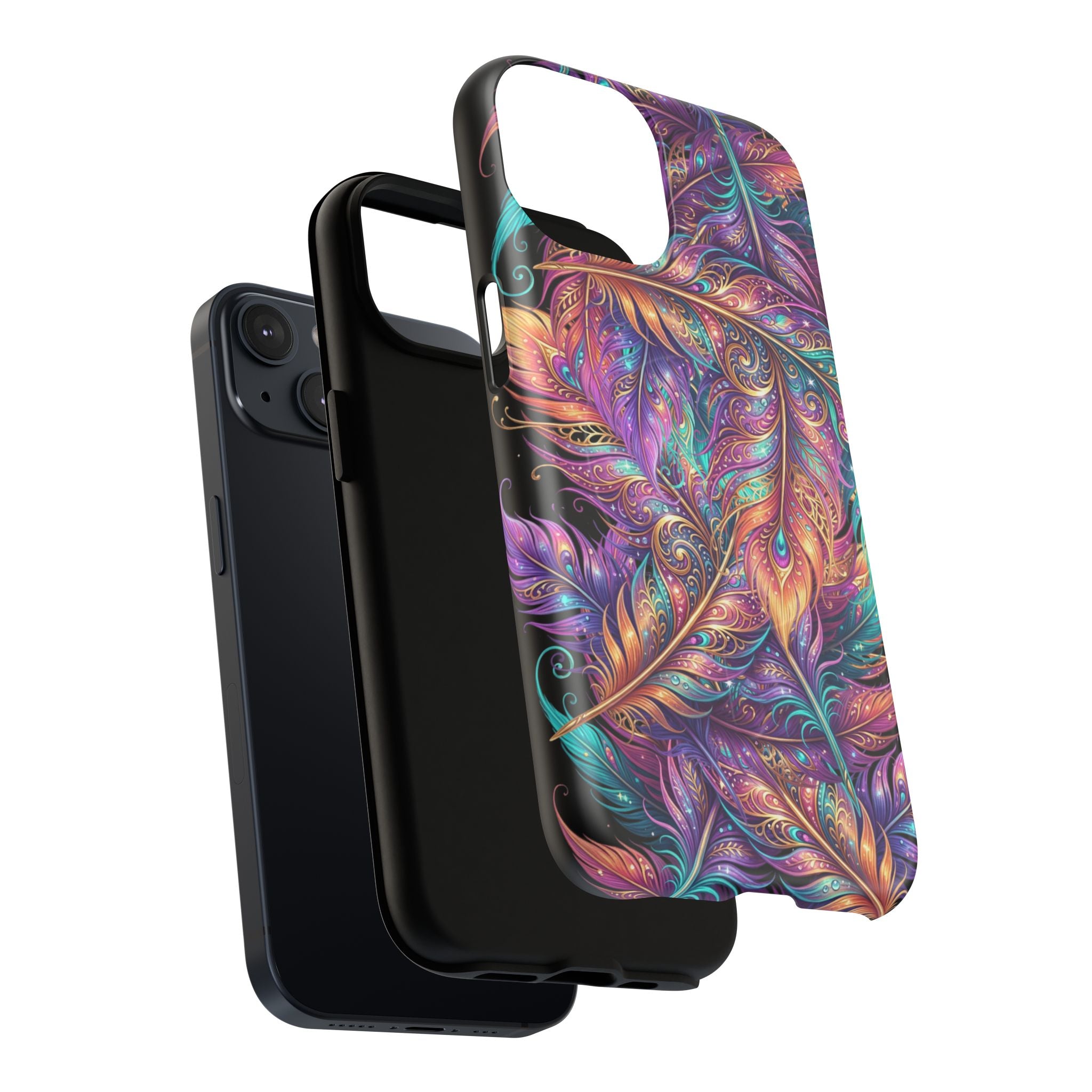 Phone Case | Colorful Feather Art Magnetic Tough Phone Cover