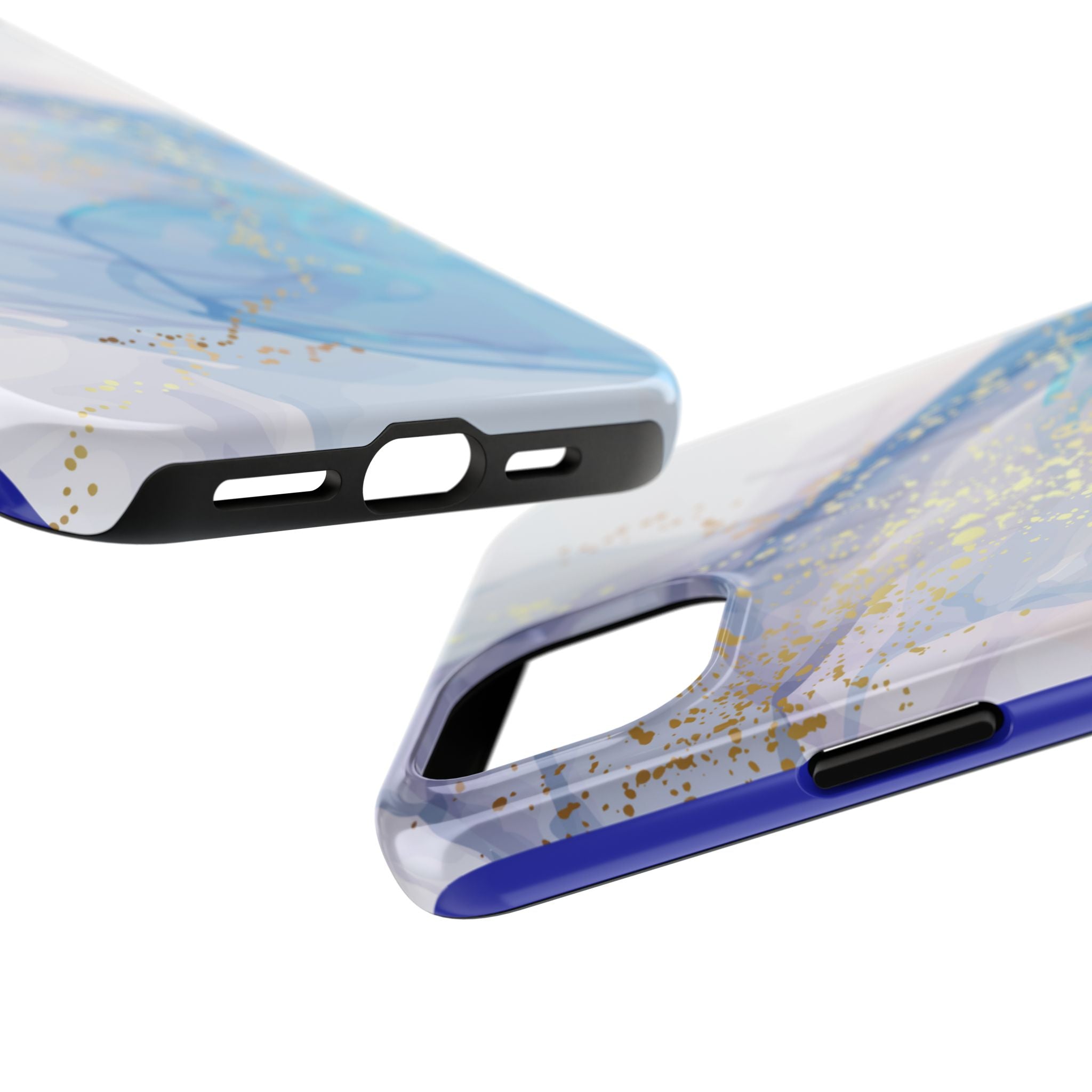 Phone Case | Gold Fleck Blue Marble Tough Protective Phone Cover