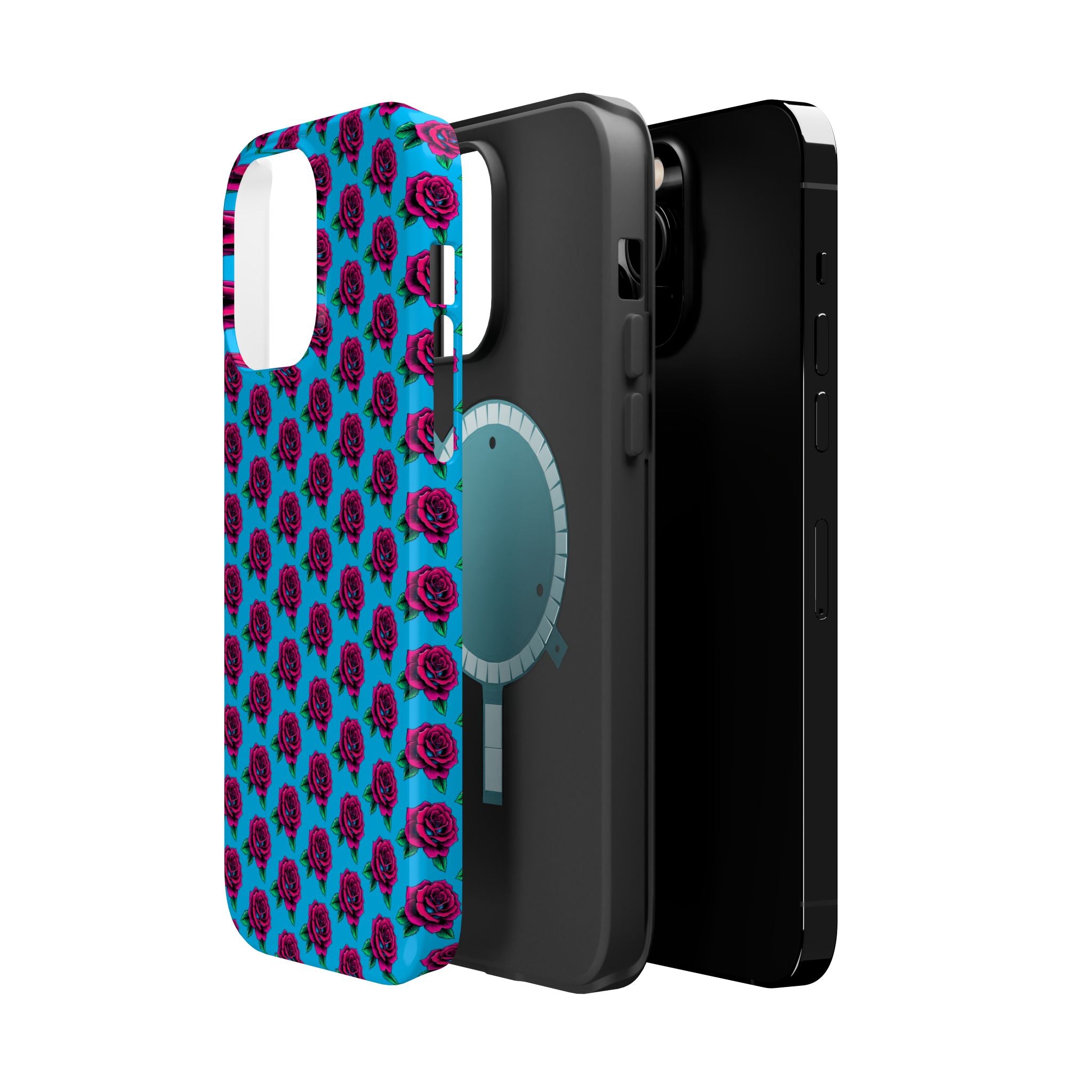 Phone Cases | Bright Rose Pattern Magnetic Impact-Resistant Case