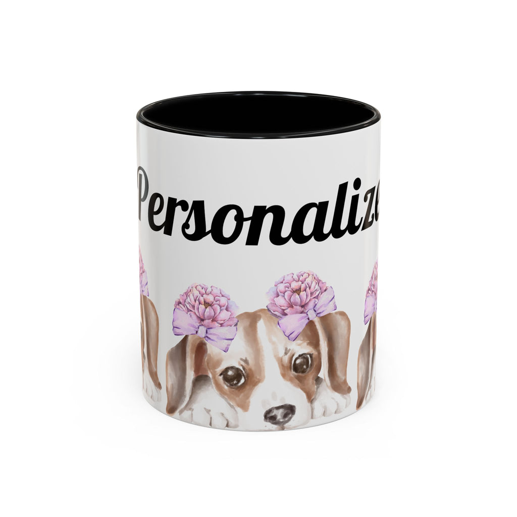 Coffee Mug | Puppy Face with Custom Script Accent Mug (11/15oz)