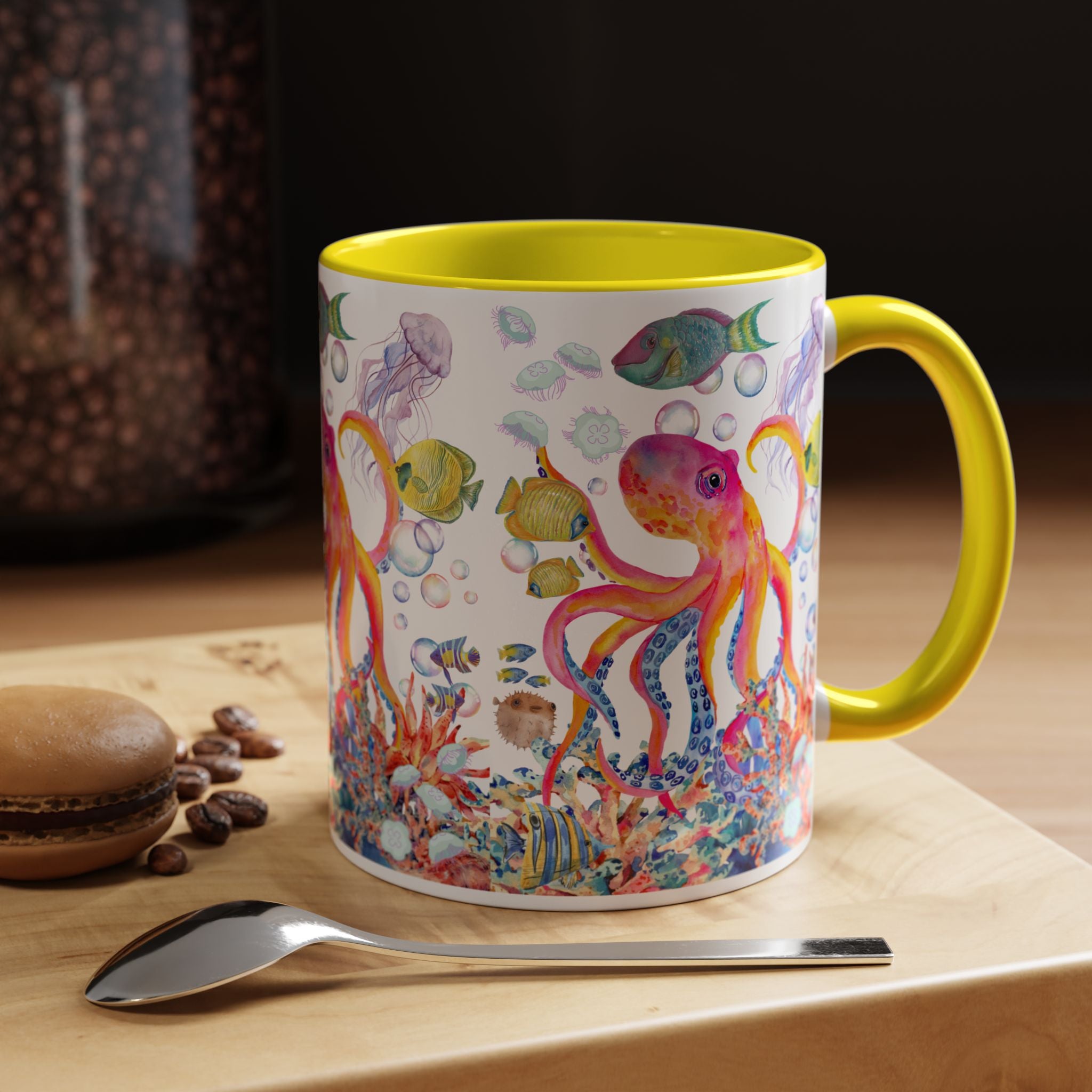 Coffee Mug | Colorful Octopus Accent Mug 11/15oz