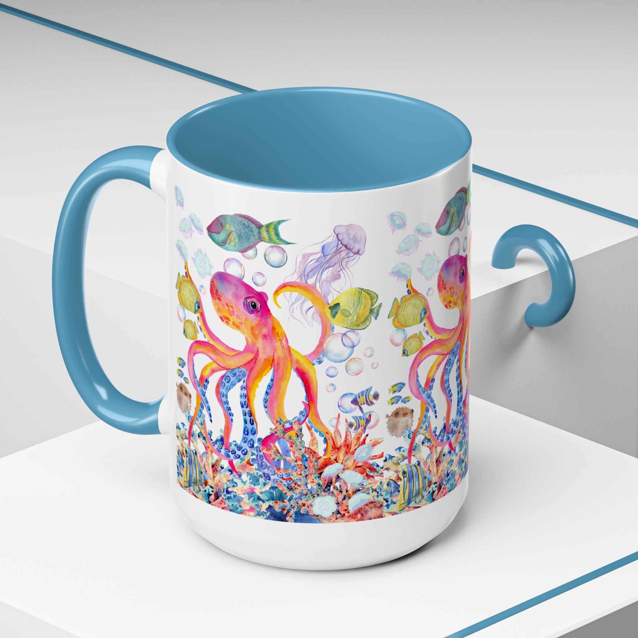 Coffee Mug | Colorful Octopus Accent Mug 11/15oz