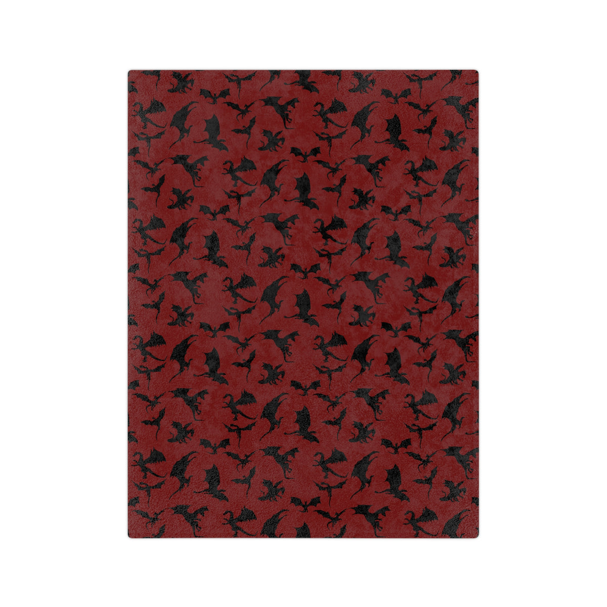 Crimson Dragons' Silhouettes Velveteen Throw