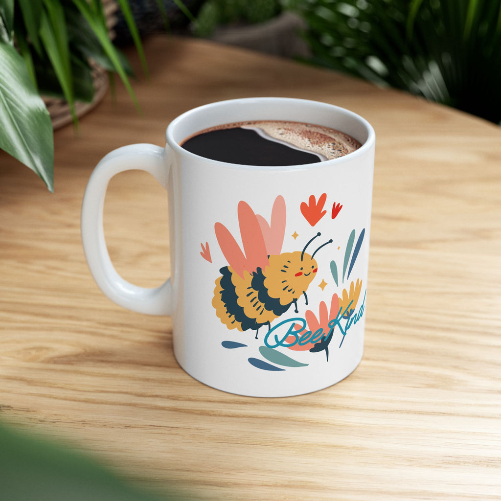 Coffee Mug | Floral 'Bee Kind' Ceramic Mug
