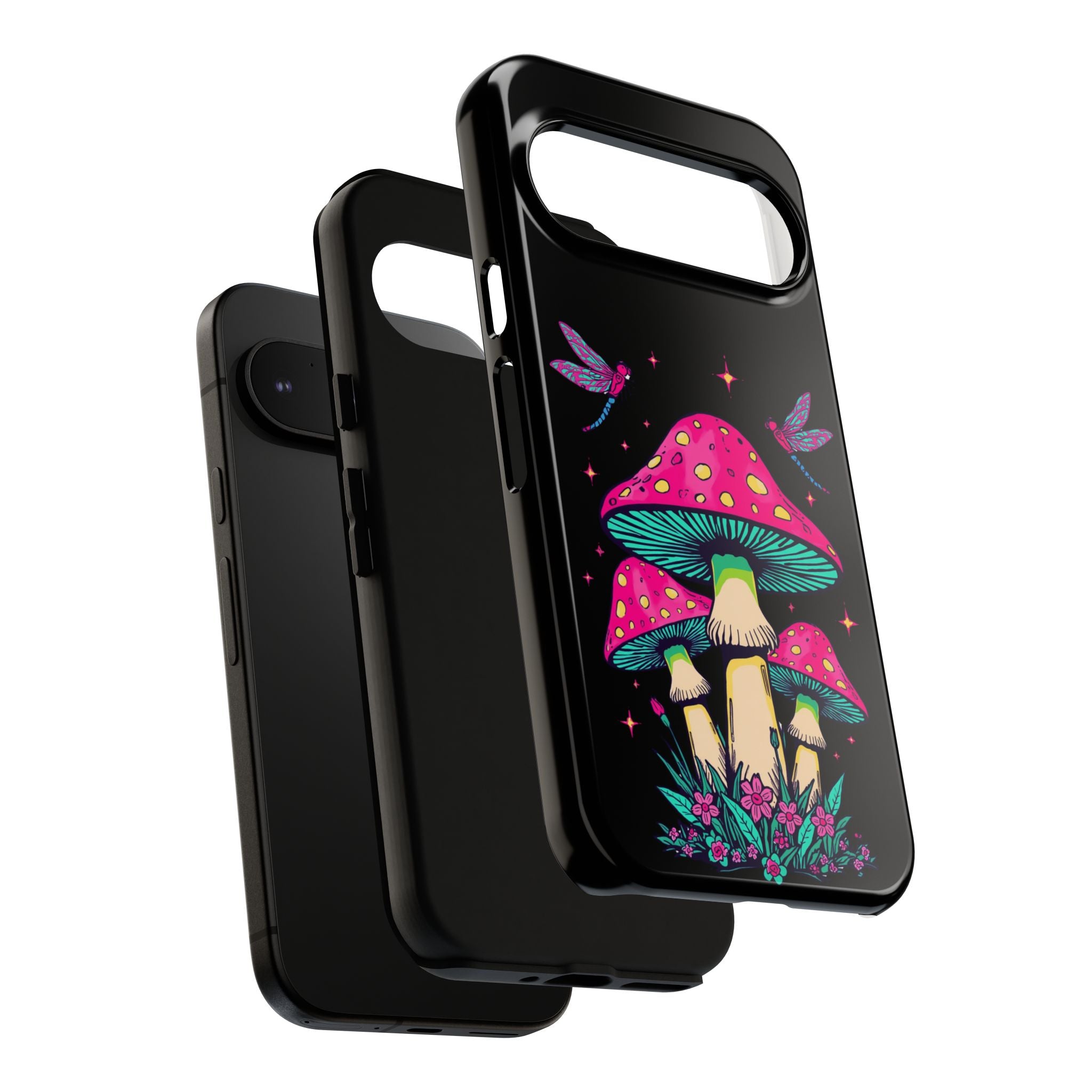 Phone Cases | Colorful Mushroom and Dragonfly Print Tough Case