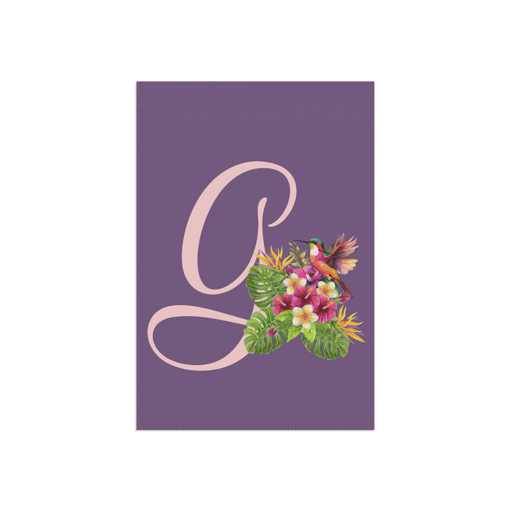 Home & Garden Banner | 'G' Monogram Tropical Flowers Flag