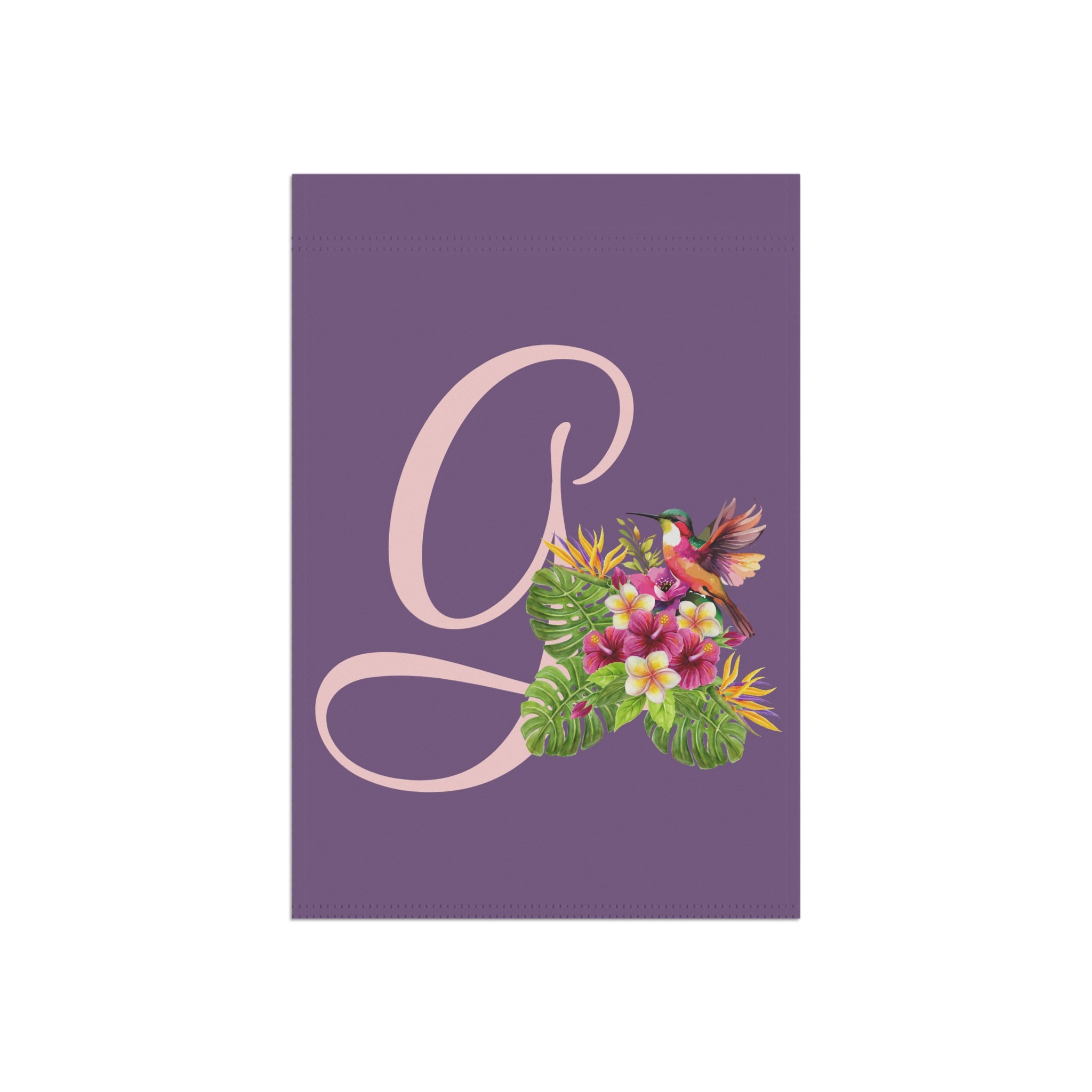 Home & Garden Banner | 'G' Monogram Tropical Flowers Flag